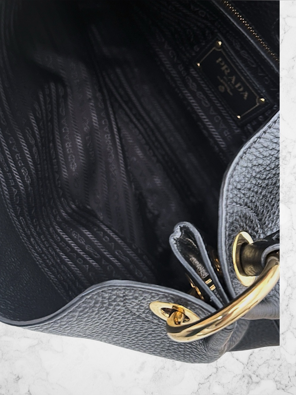 Prada Logo Vitello Daino Bag - Picture 9 of 15